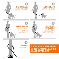 LAISSE EN NYLON 5 FAÇONS POUR CHIENS gallery thumb