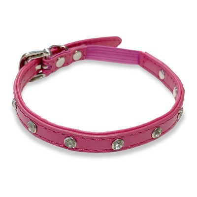 Leatherette Cat Collar with Rhinestones