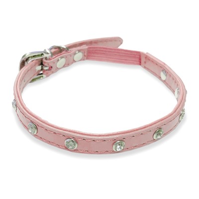 Leatherette Cat Collar with Rhinestones